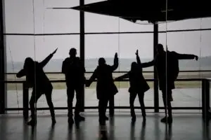 Family at the airport