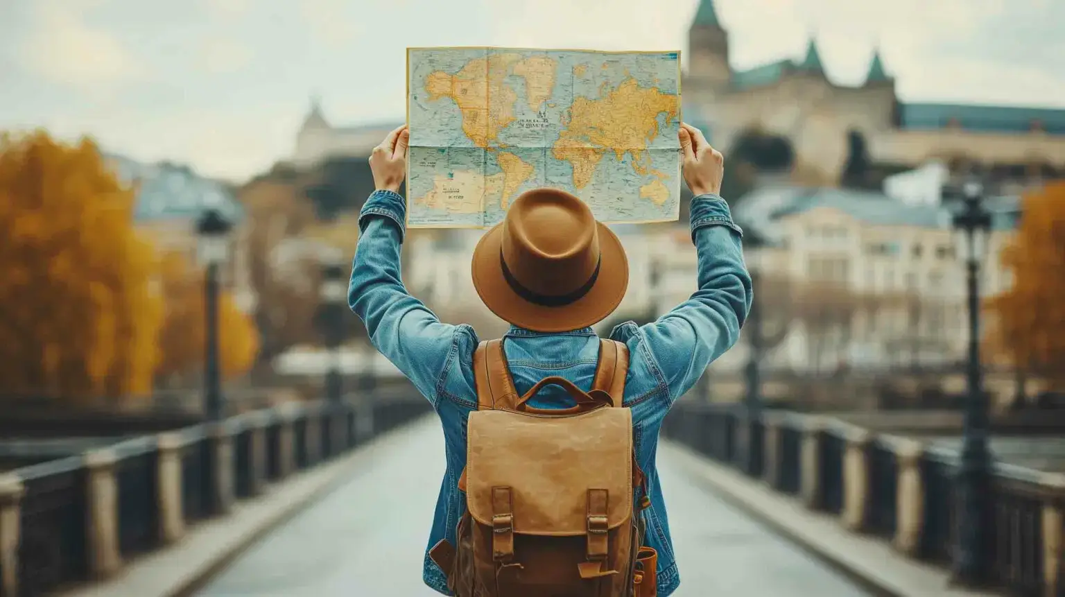 Voyageur en train de regarder sa carte pour son tour du monde
