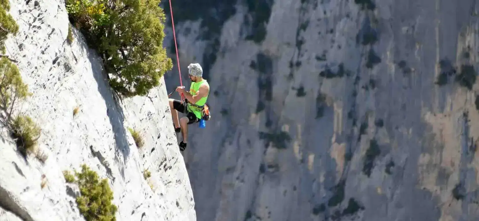 personne lors d'un week end escalade dans les gorges du Verdon