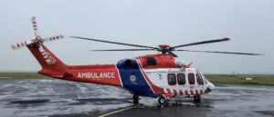 ambulance hélicoptère prêt à partir pour un rapatriement sanitaire