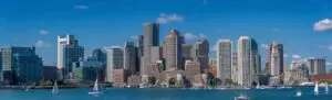 Panorama de Boston sur la cote est des USA