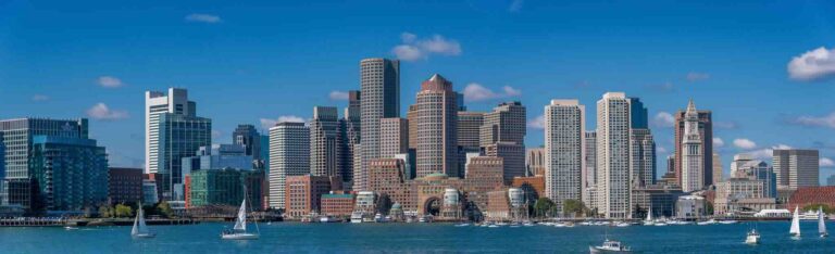 Panorama de Boston sur la cote est des USA
