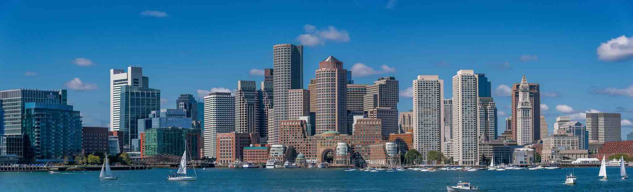 Panorama de Boston sur la cote est des USA