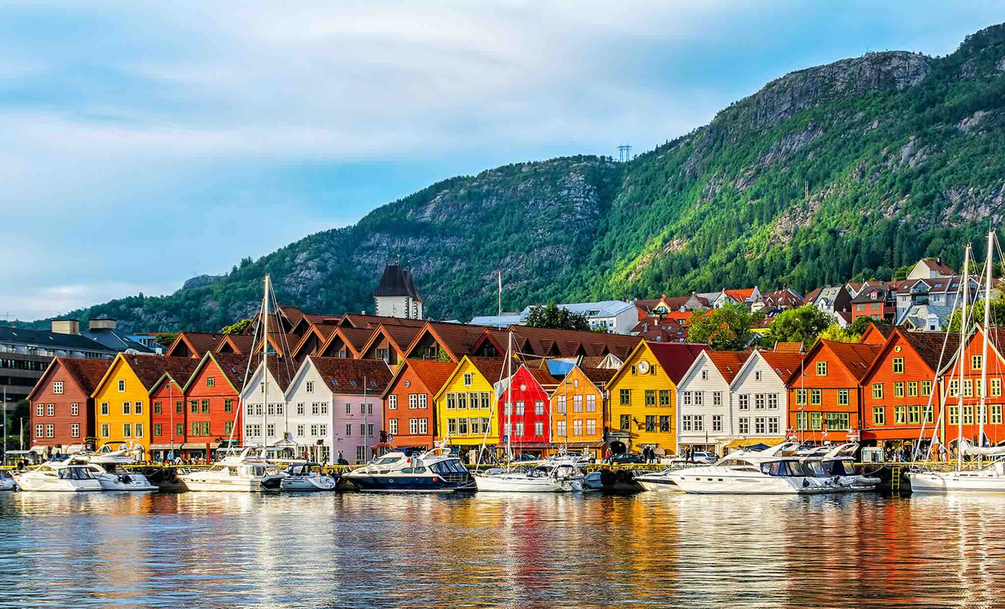 Maisons colorées devant le port de Bergen