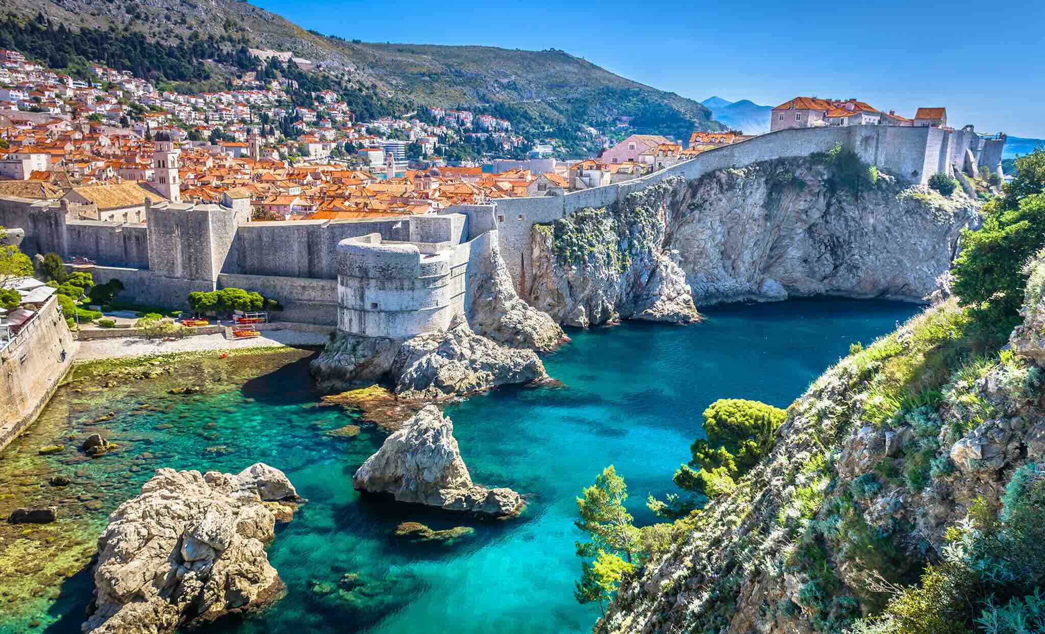 Vue de Dubrovnik et sa muraille