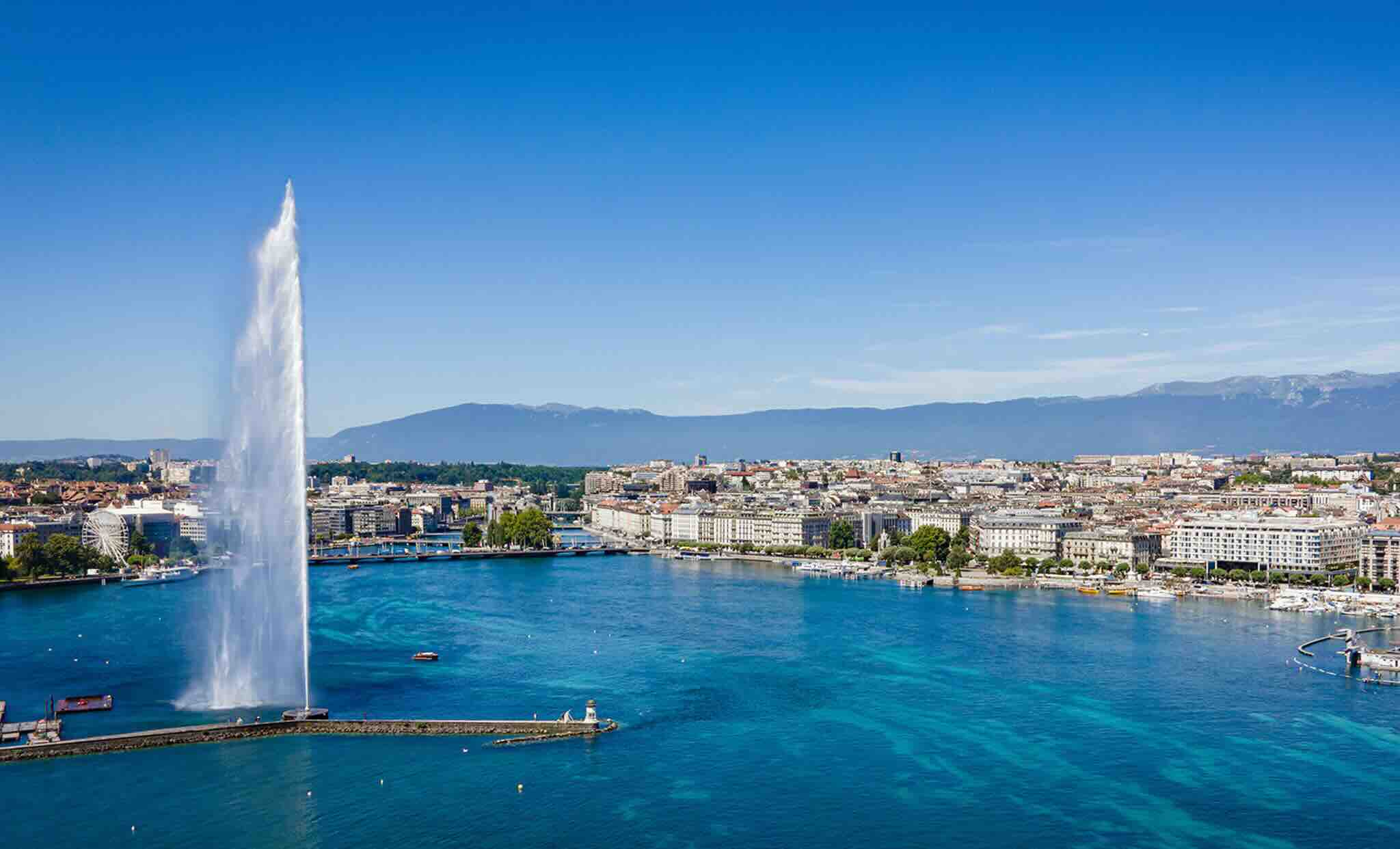 Lac de Genève et son célèbre jet