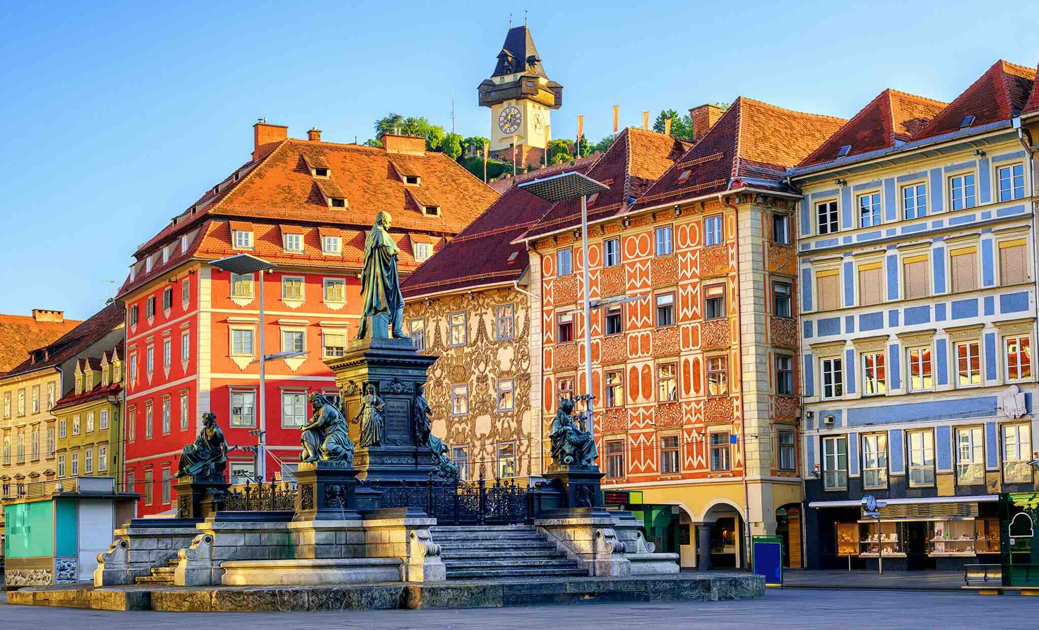 Bâtiments colorés à Graz