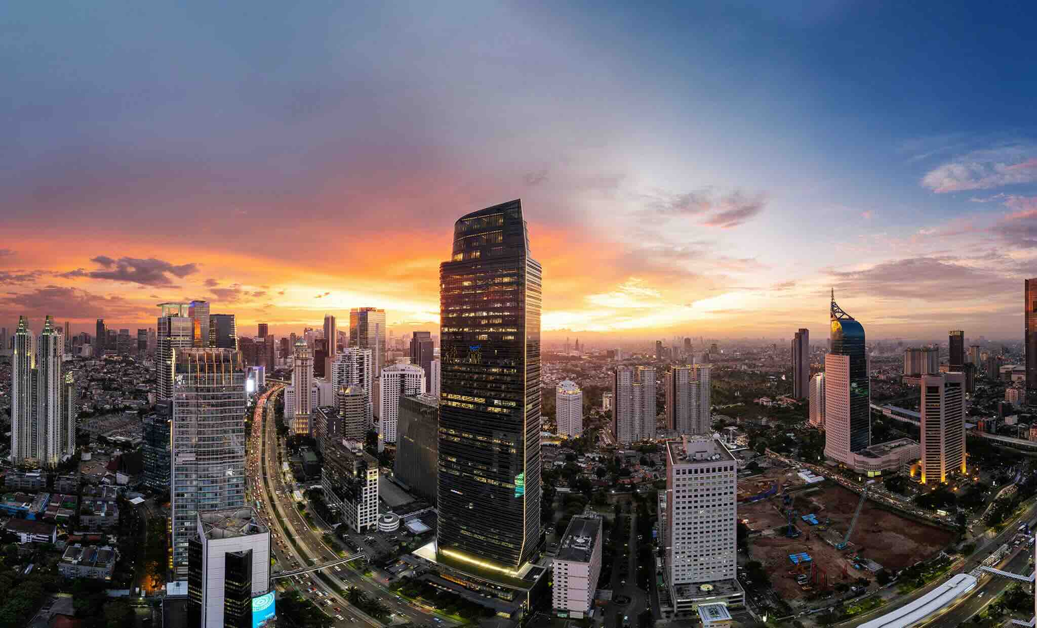 Panorama de Jakarta en fin de journée