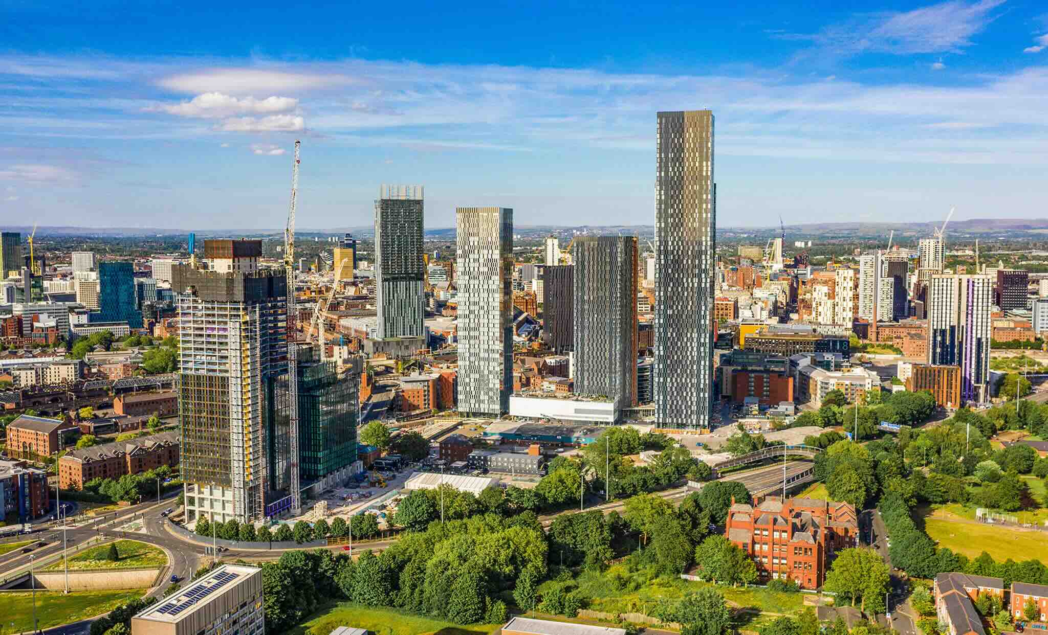 Vue de Manchester et ses gratte ciel
