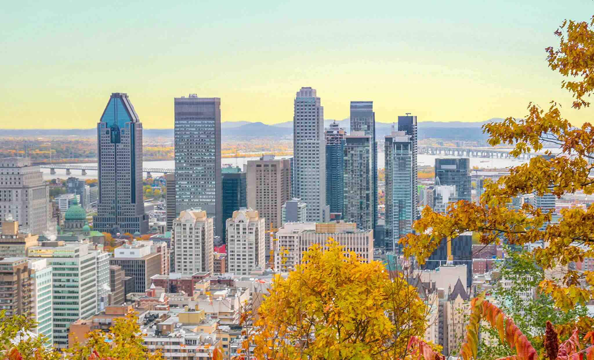Panorama des gratte ciels de Montréal