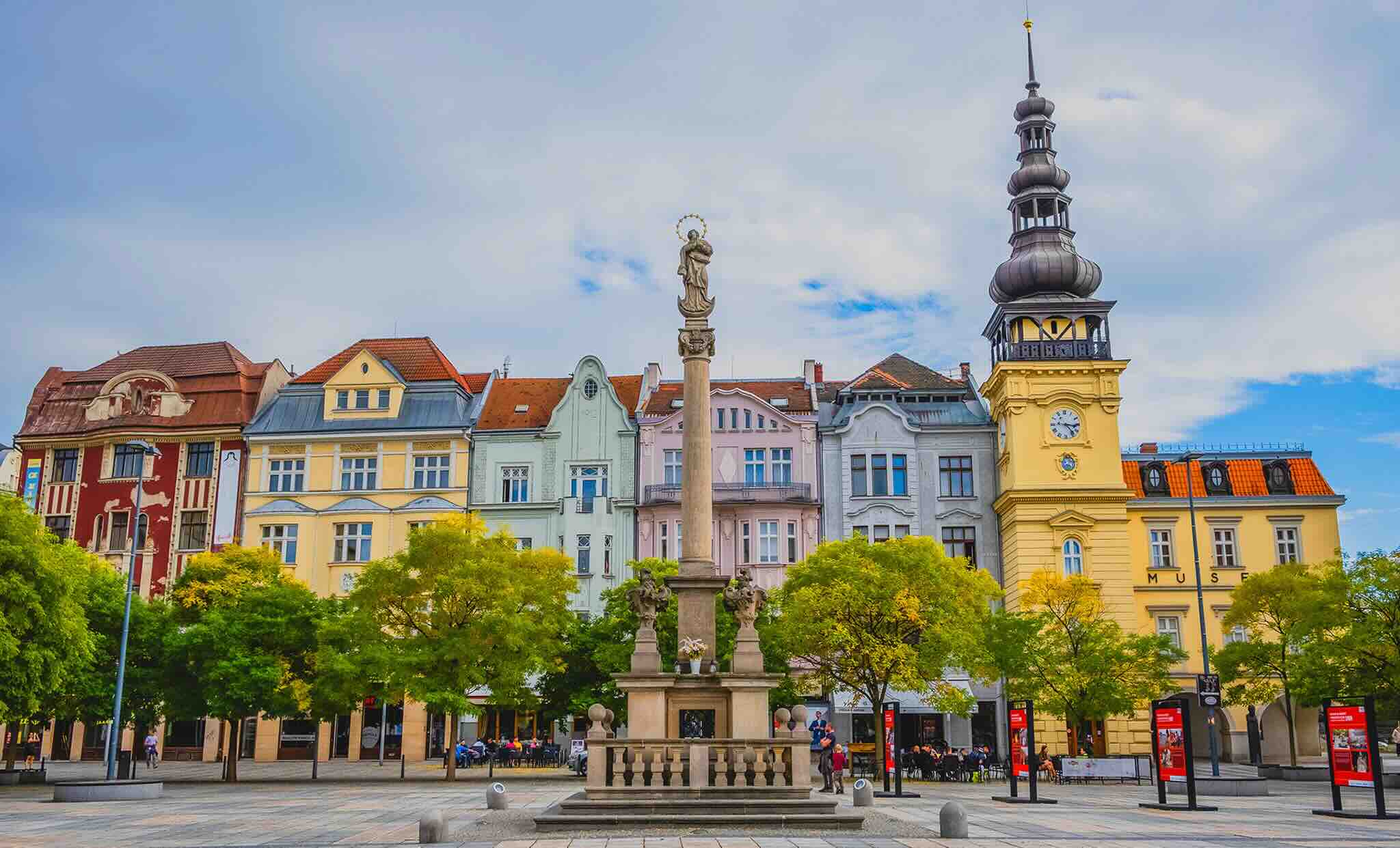 Bâtiments colorés à Ostrava