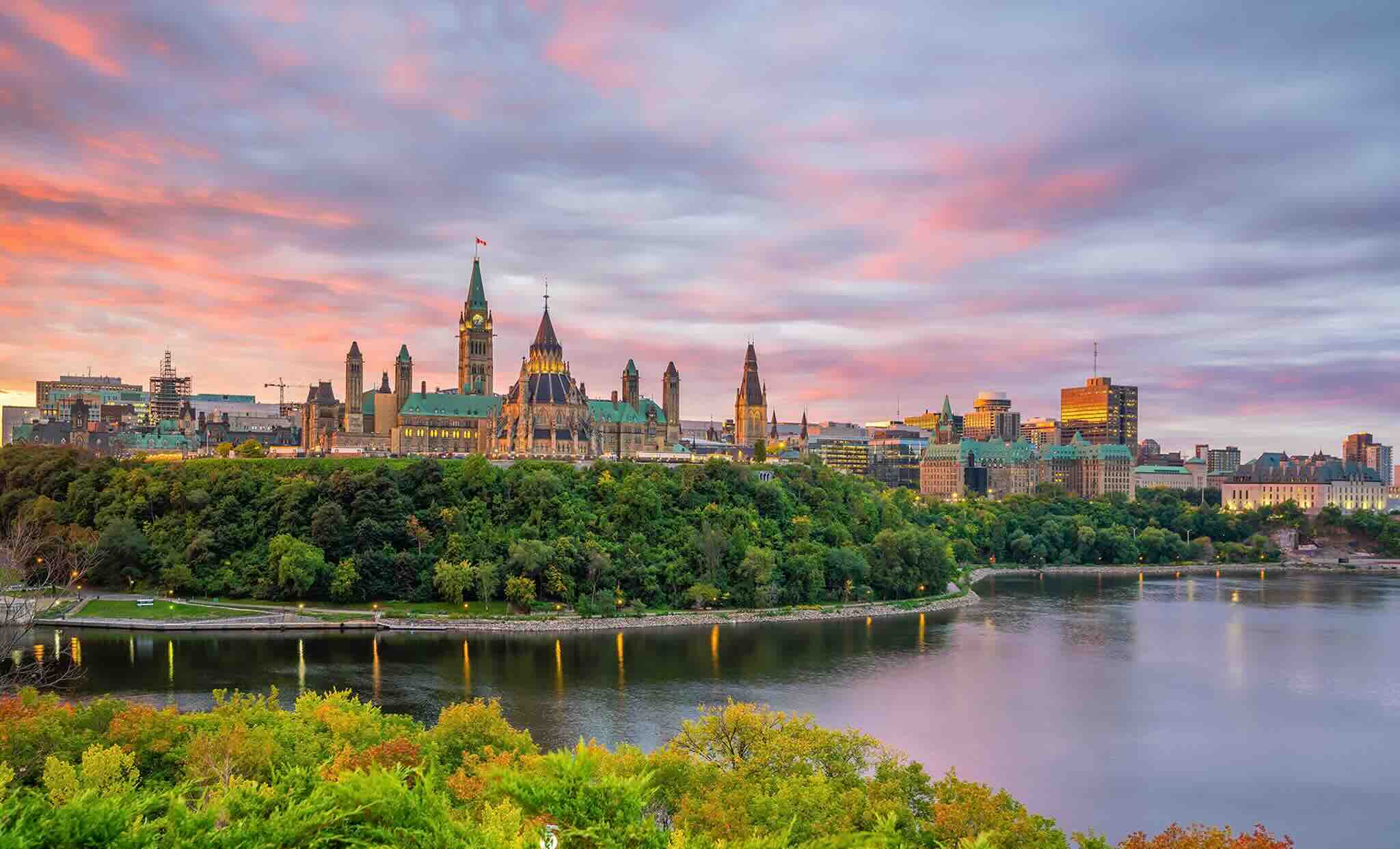Vue en fin de journée sur Ottawa