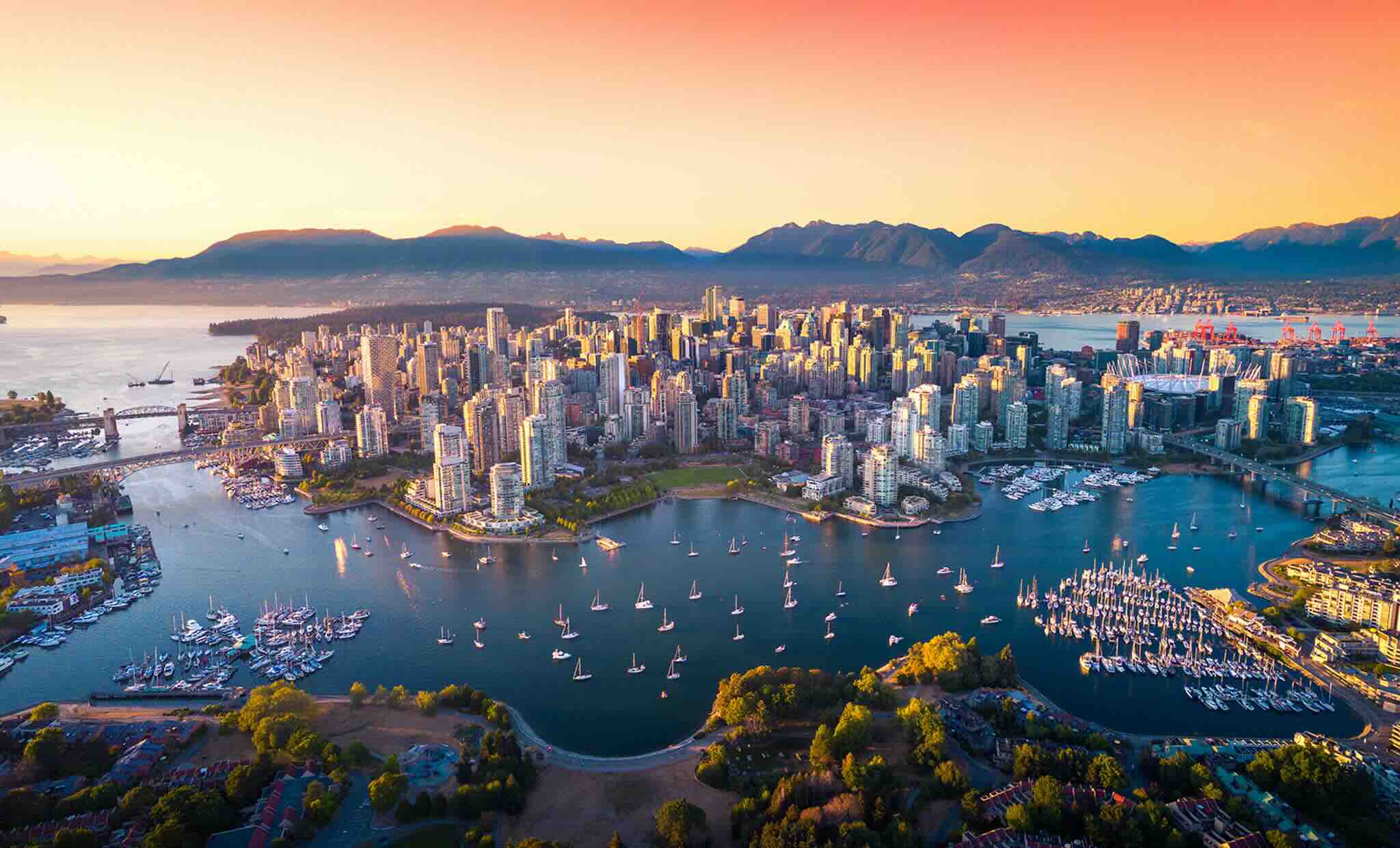 Vue aérienne de Vancouver