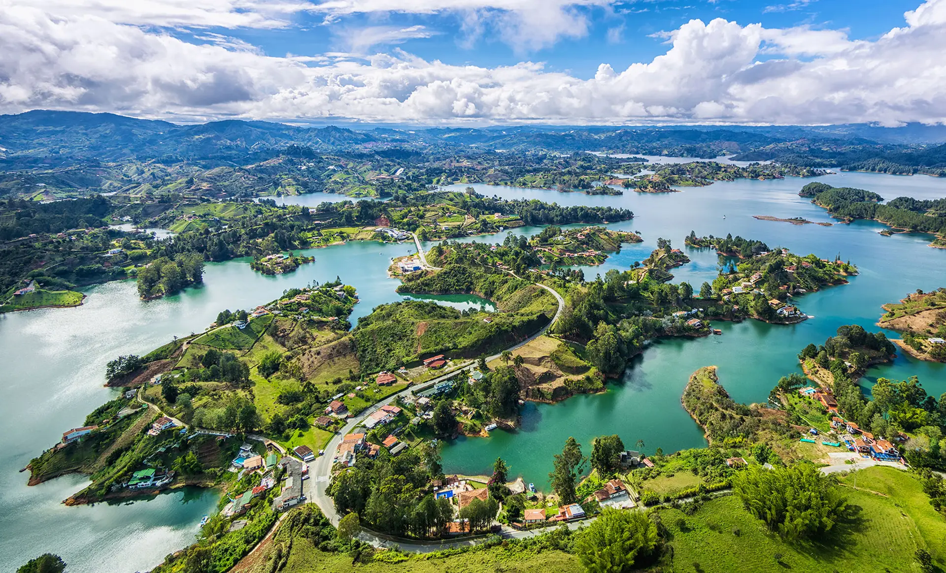 Vue panoramique de Guatape en Colombie