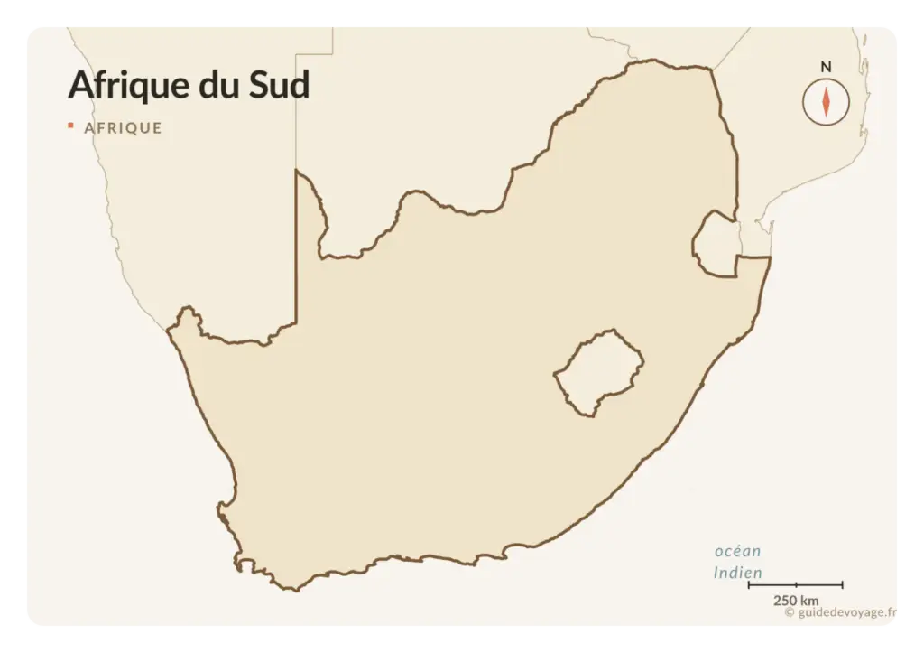 Carte vierge des contours de l'afrique du sud
