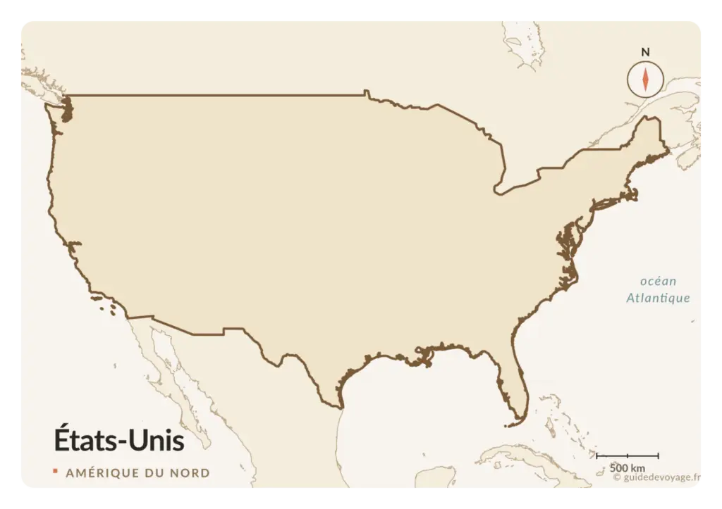 Carte vierge des Etats Unis