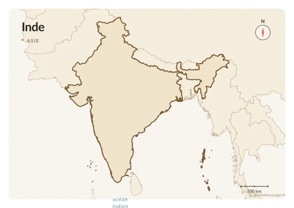 Carte vierge de l'Inde